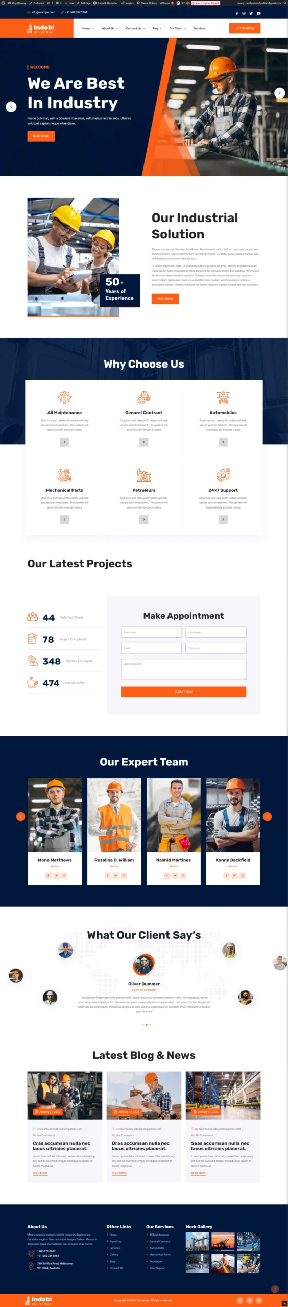 industrial business website design